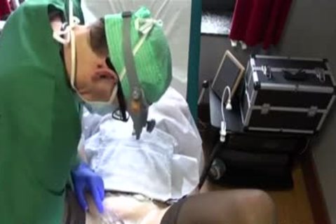 Cross dresser In Nylon gets A Close Shave