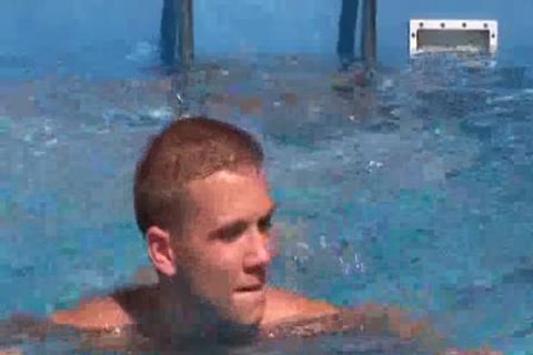 Trevor And Theirry By The Pool