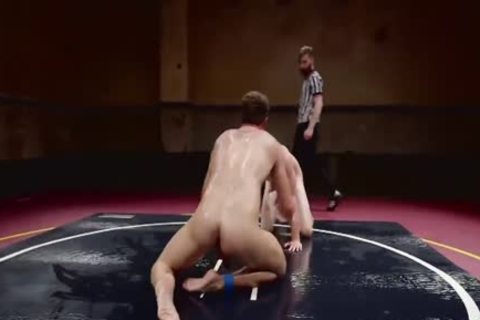 big dicks And Slippery Holds In Oil Wrestling Match