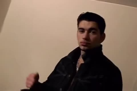 dude Jacking Off His Monster metallic Tool