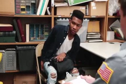 black boy Caught And poked bare By Officer