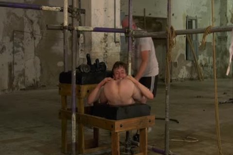 Restrained twink homosexual Alex Faux butthole slammed With toys By dom
