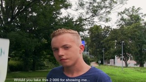 Outdoor POV plow with a cock-crazed twink babe