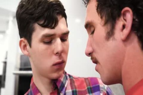 Muscle Step dad Teaches His guy To engulf dick