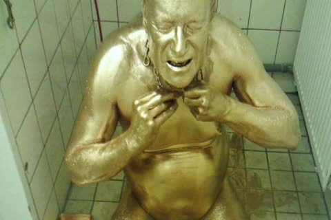 Golden Bodypaint slave Gerard