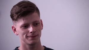 Icon Male: Brown hair Mason Lear anal rimjob