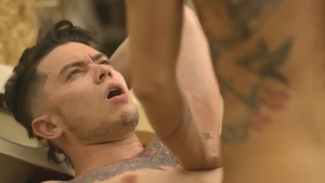 Icon Male: Tattooed Clark Davis throat fuck