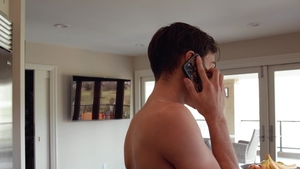NextDoorTwink: Caucasian Kai Locks jerking huge cock & kissing