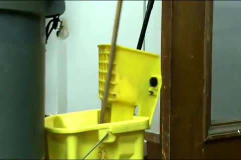 College weenie gets fastened And Used By Janitor