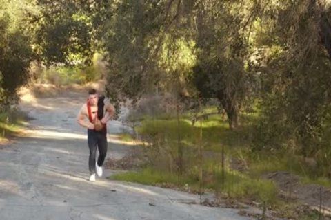 Justin Matthews nails Ripped & Shirtless Hitchhiker
