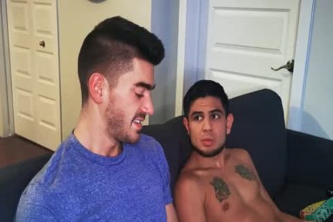 Blindfolded Roommate acquires penis To Distract Him