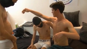 18 Year old Caruso, German twink trio plow ( Deutsch homo DP Fisting)
