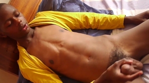 80 Gays: African John loves black cock guy in the bed