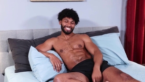 ChaosMen - Hairy jerking black cock