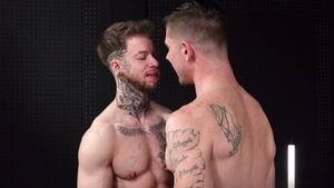 Deep throat before raw bareback fucking starts